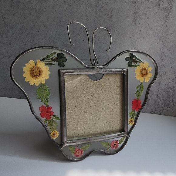 Pressed flower butterfly frame vintage - Picture 9 of 12